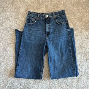 High waisted straight leg jeans